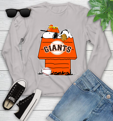 MLB San Francisco Giants Snoopy Woodstock The Peanuts Movie Baseball T Shirt_000 Youth Long Sleeve 12