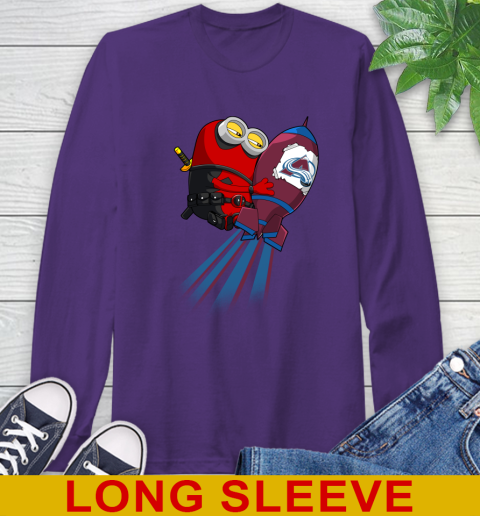 NHL Hockey Colorado Avalanche Deadpool Minion Marvel Shirt Long Sleeve T-Shirt 5