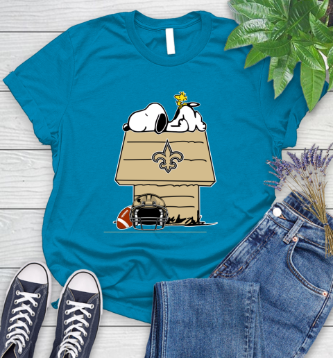 New Orleans Saints NFL Football Snoopy Woodstock The Peanuts Movie Women's T-Shirt 7