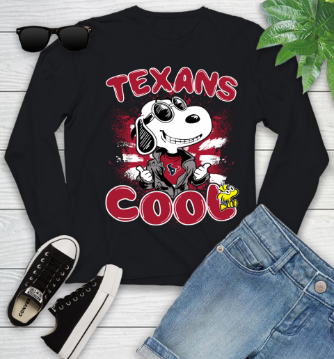 NFL Football Houston Texans Cool Snoopy Shirt Youth Long Sleeve