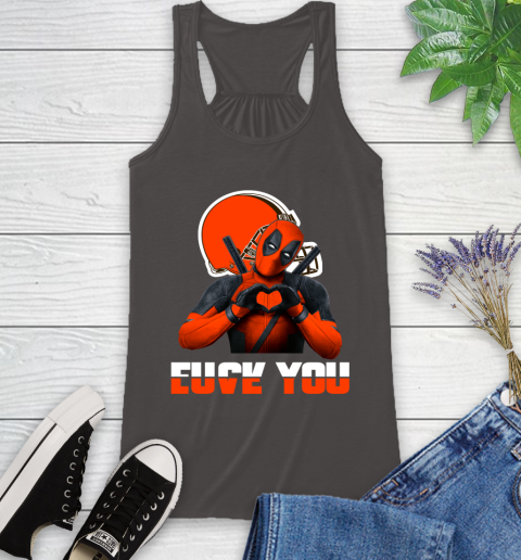 NHL Cleveland Browns Deadpool Love You Fuck You Football Sports Racerback Tank 11