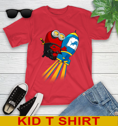 NFL Football Detroit Lions Deadpool Minion Marvel Shirt Youth T-Shirt 11