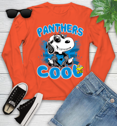 NFL Football Carolina Panthers Cool Snoopy Shirt Youth Long Sleeve 3