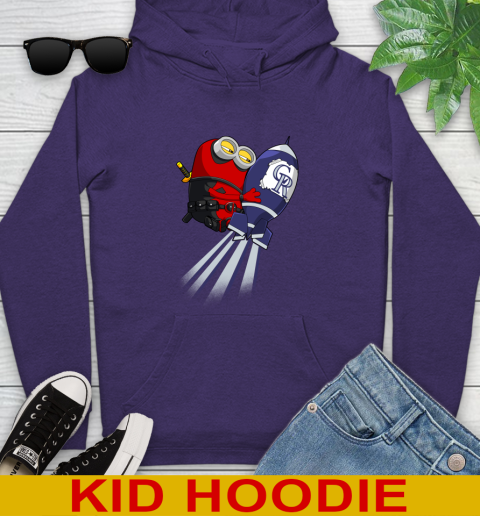 MLB Baseball Colorado Rockies Deadpool Minion Marvel Shirt Youth Hoodie 5