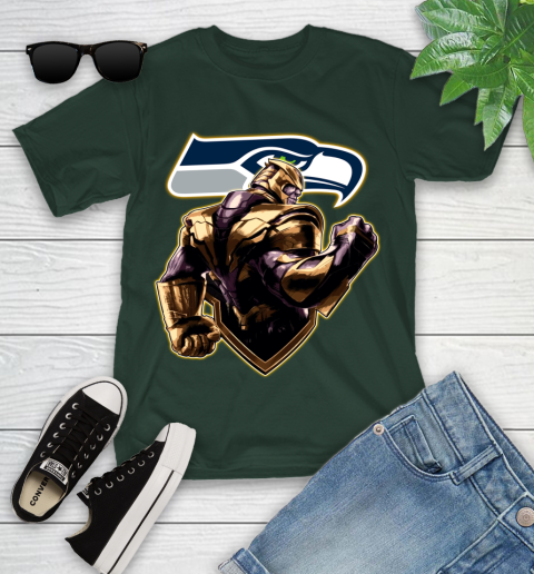 NFL Thanos Avengers Endgame Football Sports Seattle Seahawks Youth T-Shirt 5