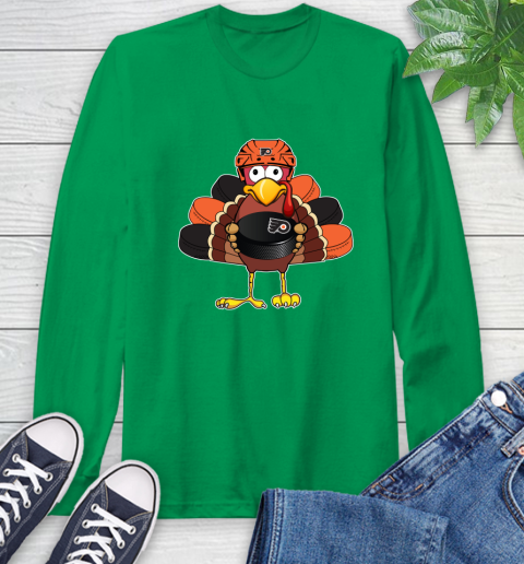 Philadelphia Flyers Turkey Thanksgiving Day Long Sleeve T-Shirt 7