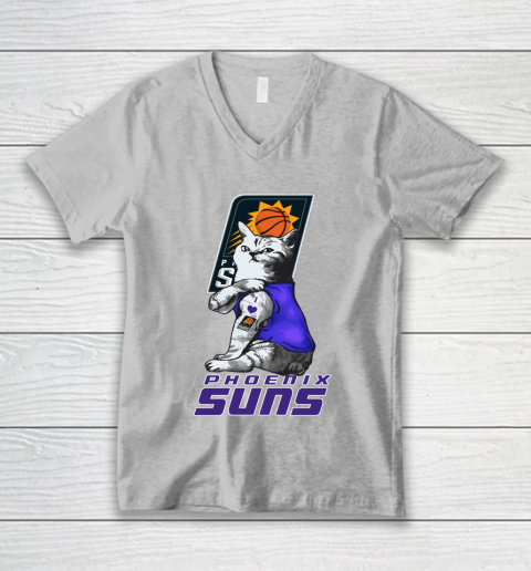 NBA Basketball My Cat Loves Phoenix Suns V-Neck T-Shirt 3