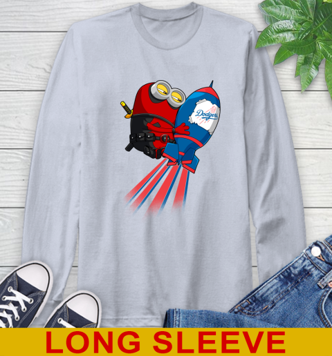 MLB Baseball Los Angeles Dodgers Deadpool Minion Marvel Shirt Long Sleeve T-Shirt 6