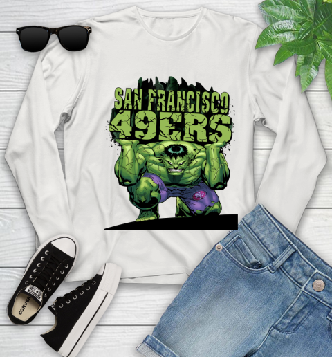 San Francisco 49ers NFL Football Incredible Hulk Marvel Avengers Sports Youth Long Sleeve 12
