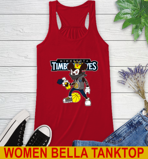 Minnesota Timberwolves NBA Basketball Mickey Peace Sign Sports Racerback Tank 6