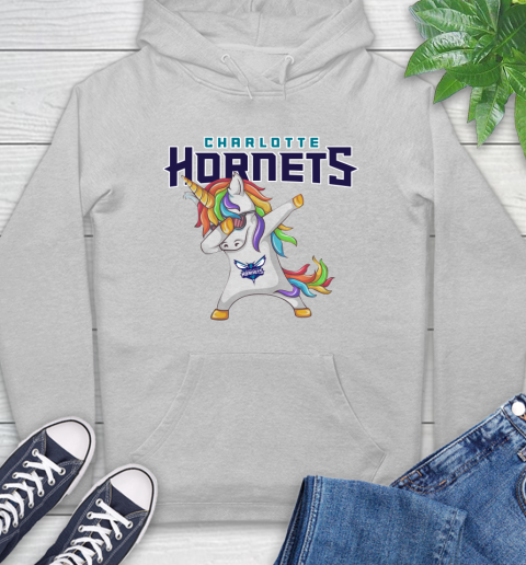 Charlotte Hornets NBA Basketball Funny Unicorn Dabbing Sports Hoodie 6