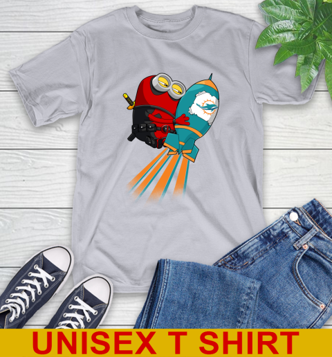 NFL Football Miami Dolphins Deadpool Minion Marvel Shirt T-Shirt 5