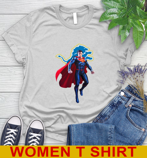 NFL Superman DC Sports Football Detroit Lions Women's T-Shirt