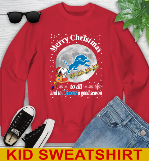 Detroit Lions Merry Christmas To All And To Lions A Good Season NFL Football Sports Youth Sweatshirt 7