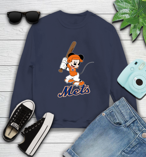 MLB Baseball New York Mets Cheerful Mickey Mouse Shirt Sweatshirt 3