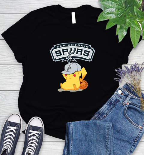 NBA Pikachu Basketball Sports San Antonio Spurs Women's T-Shirt 2