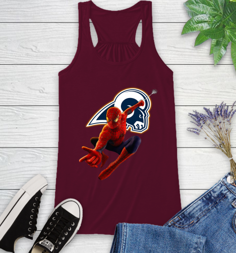 NFL Spider Man Avengers Endgame Football Los Angeles Rams Racerback Tank 3