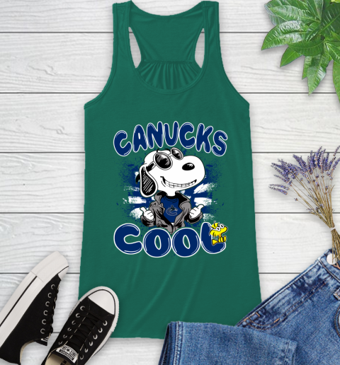 NHL Hockey Vancouver Canucks Cool Snoopy Shirt Racerback Tank - Image 5