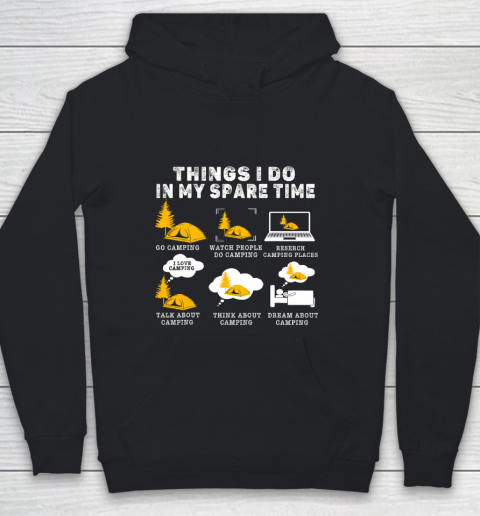 Funny Camping Gift Lovers Things I Do In My Spare Time Youth Hoodie