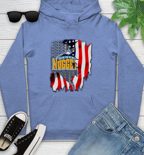 Denver Nuggets NBA Basketball American Flag Youth Hoodie 13