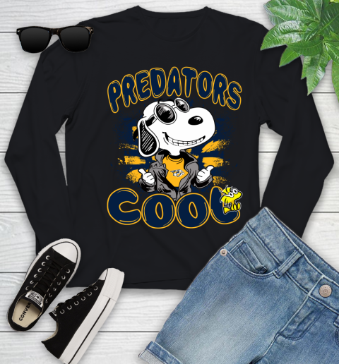 NHL Hockey Nashville Predators Cool Snoopy Shirt Youth Long Sleeve
