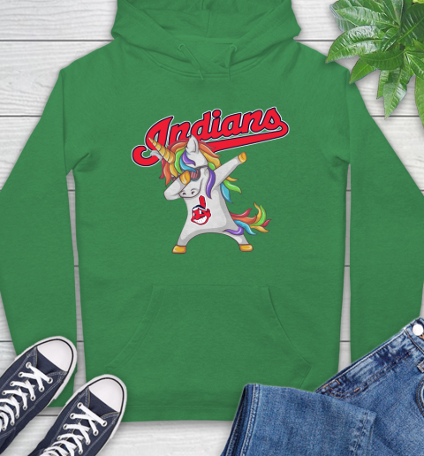 Cleveland Indians MLB Baseball Funny Unicorn Dabbing Sports Hoodie 8
