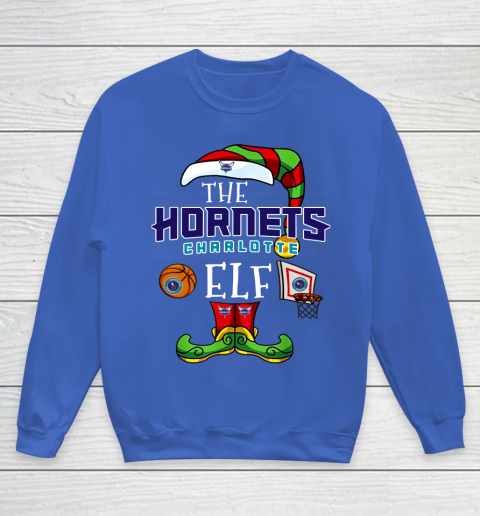 Charlotte Hornets Christmas ELF Funny NBA Youth Sweatshirt 6