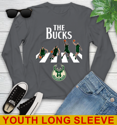 NBA Basketball Milwaukee Bucks The Beatles Rock Band Shirt Youth Long Sleeve 9