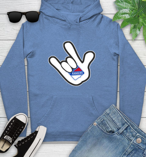 New York Rangers NHL Hockey Mickey Rock Hand Disney Youth Hoodie 12