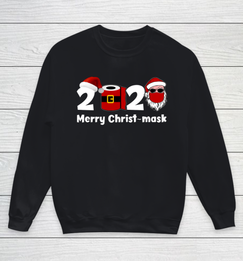 Merry Quarantine Christmas 2020 T shirt Santa Face Mask Gift Youth Sweatshirt