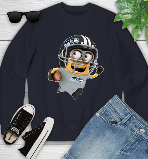 NFL Seattle Seahawks Minions Disney Football Sports Youth Sweatshirt 3