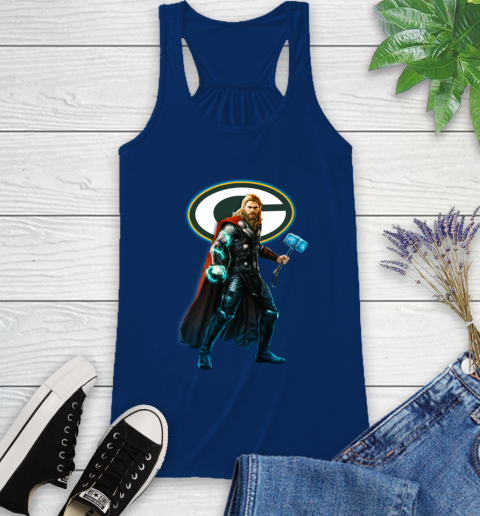 NFL Thor Avengers Endgame Football Green Bay Packers Racerback Tank 9