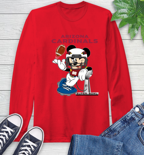 NFL Arizona Cardinals Mickey Mouse Disney Super Bowl Football T Shirt Long Sleeve T-Shirt 10