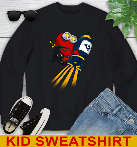 NFL Football Los Angeles Rams Deadpool Minion Marvel Shirt Youth Sweatshirt