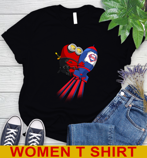 MLB Baseball Philadelphia Phillies Deadpool Minion Marvel Shirt Women's T-Shirt