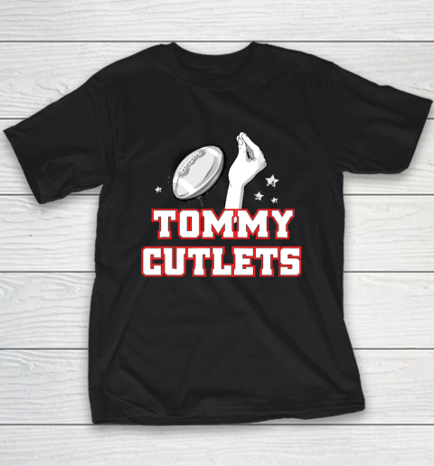 NY Italian Hand Gesture Tommy Cutlets Football Quarterback Youth T-Shirt