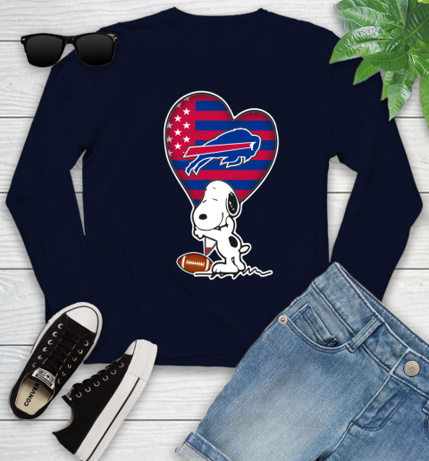 Buffalo Bills NFL Football The Peanuts Movie Adorable Snoopy Youth Long Sleeve 3