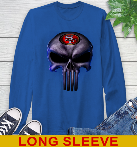 San Francisco 49ers NFL Football Punisher Skull Sports Long Sleeve T-Shirt 11