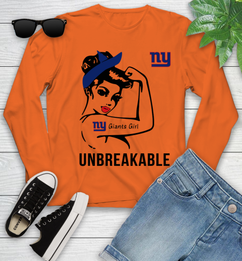 NFL New York Giants Girl Unbreakable Football Sports Youth Long Sleeve 2