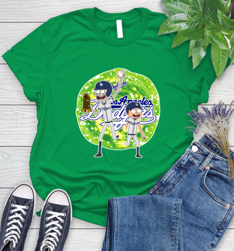 MLB Los Angeles Dodgers Rick And Morty Commissioner's Trophy Baseball Sports Women's T-Shirt 6