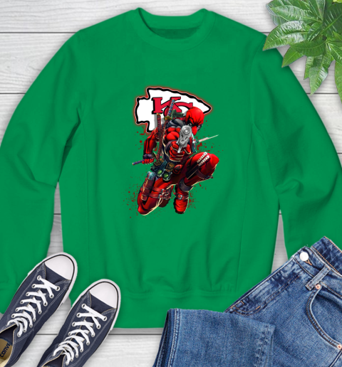 NFL Deadpool Marvel Comics Sports Football Kansas City Chiefs Sweatshirt 6