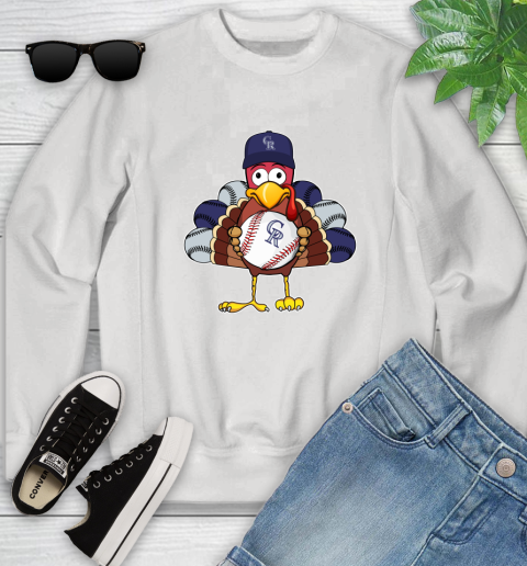 Colorado Rockies Turkey thanksgiving Youth Sweatshirt