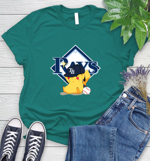 MLB Pikachu Baseball Sports Tampa Bay Rays Women's T-Shirt 12