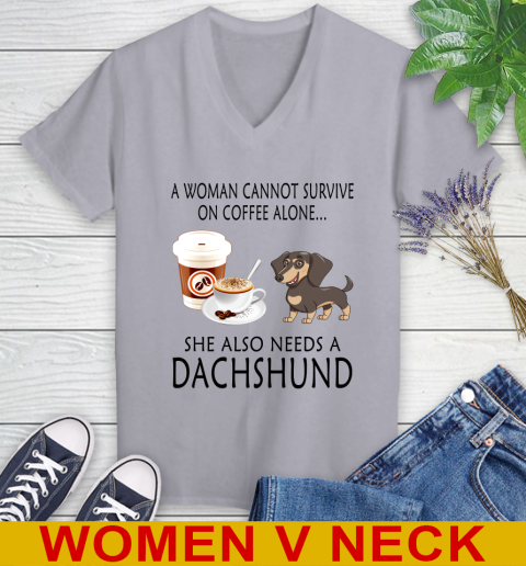 Women cannot survive on coffee alone she also need a DACHSHUND tshirt 62