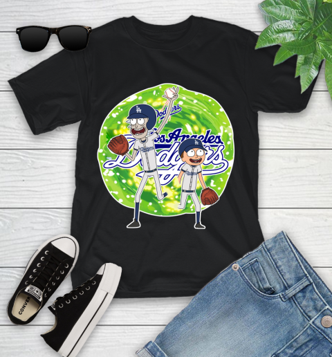 MLB Los Angeles Dodgers Rick And Morty Baseball Sports Youth T-Shirt 2