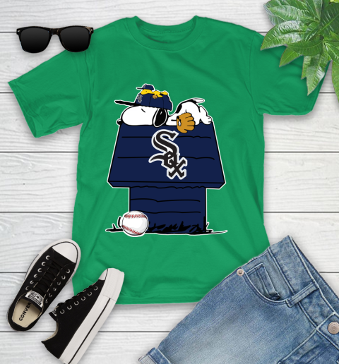 MLB Chicago White Sox Snoopy Woodstock The Peanuts Movie Baseball T Shirt Youth T-Shirt 6