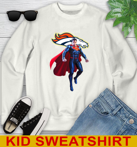 NFL Superman DC Sports Football Denver Broncos Youth Sweatshirt