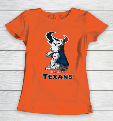 NFL Football My Cat Loves Houston Texans Women's T-Shirt 4 NFL Football My Cat Loves Houston Texans Women's T-Shirt - Image 4