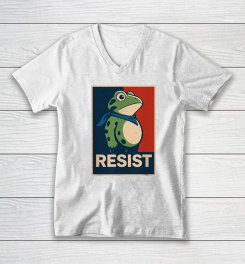 Portland Frog Protest “RESIST” Shirt V-Neck T-Shirt