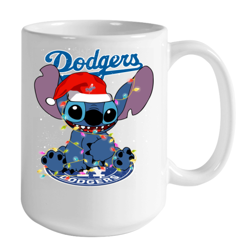 Los Angeles Dodgers MLB noel stitch Baseball Christmas Color Changing Mug 15oz 2